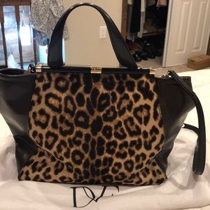DVF Leopard Print Top Handle Bag